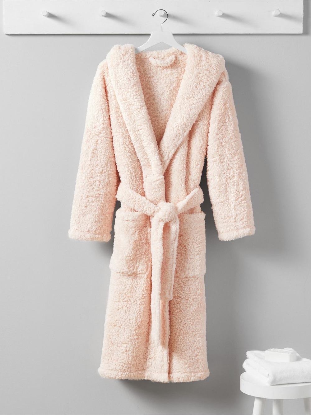 Pottery Barn Cozy Comfort Sherpa Plush Robe, size S